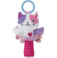 Clementoni- Lovely Cat Rattle Morbido Peluche, Gioco Neonato, Sonaglino Passeggino, Rafforza Le capacità Motorie E Sensoriali, 100% Lavabile in Lavatrice, Multicolore, 17784